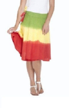 Rasta Tie Dye Wrap Skirt - HalfMoonMusic