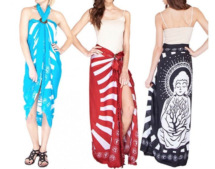Embrace Meditation Print Beach Sarong - HalfMoonMusic