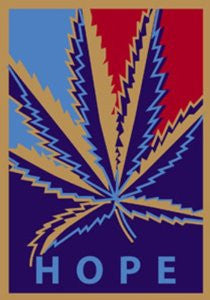 Hope Pot Leaf Sticker - HalfMoonMusic