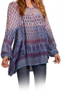 Dip Dyed Cotton Cheese Cloth Womens Top - HalfMoonMusic