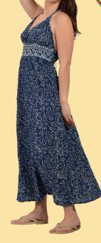 Fantasy Island Embroidered Long Dress - HalfMoonMusic