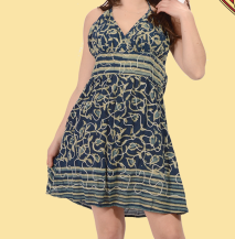 Womens Fantasy Island Batik Embroidery Dress - HalfMoonMusic