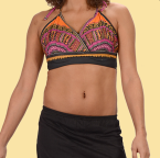 Womens Flashback Dashiki Print Halter Top - HalfMoonMusic