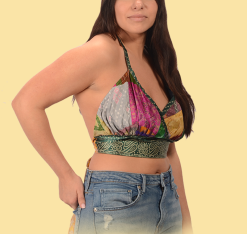 Womens Whispering Wind Recycled Sair Halter Top - HalfMoonMusic