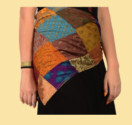 Recycled Sari Hip Scarf / Halter top - HalfMoonMusic