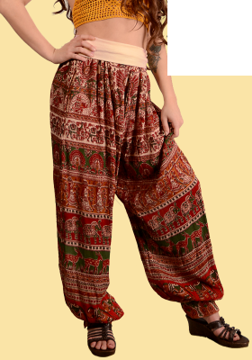 Indian Print Harem Pants - HalfMoonMusic