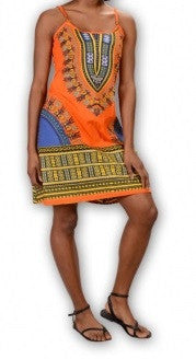Dashiki Print String Womens Dress - HalfMoonMusic