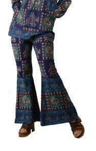 Indian Print Flare Pants - HalfMoonMusic