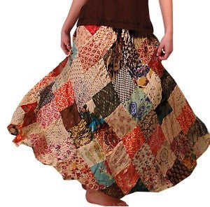 Patchwork Diamond Wrinkle Skirt - HalfMoonMusic