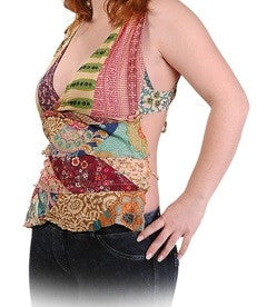Little Wing Open Back Patchwork Top - HalfMoonMusic