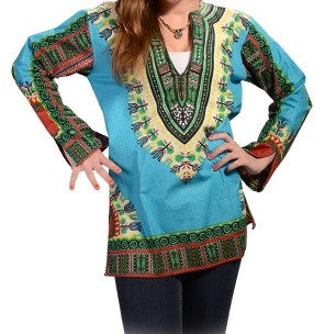 Womens Dashiki Cotton Longsleeve - HalfMoonMusic