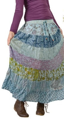 Multi Tiered Cotton Swing Skirt - HalfMoonMusic