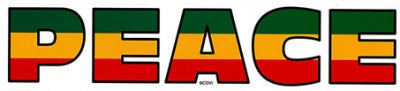 Rasta Colors Peace Sticker - HalfMoonMusic