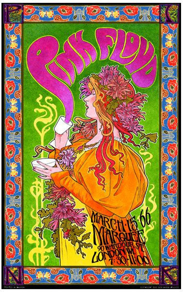 Pink Floyd Art Nouveau Concert Art Print - HalfMoonMusic