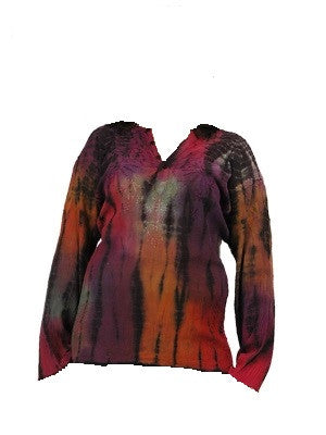 Embroidered Tie-Dye Womens Blouse - HalfMoonMusic