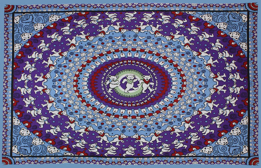 Grateful Dead Circle Bears Tapestry - HalfMoonMusic