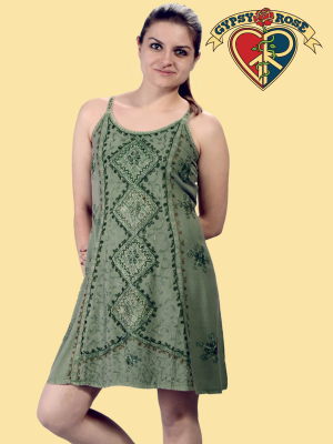 Darling Embroidered Short String Dress - HalfMoonMusic