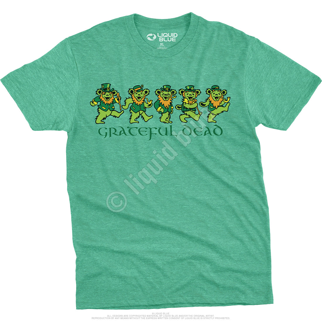 Mens Grateful Dead Irish Bears T-shirt - HalfMoonMusic
