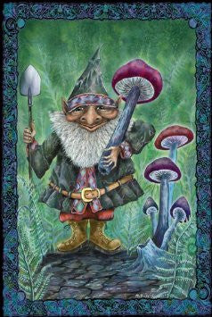 Gnome Mushroom Harvest Poster - HalfMoonMusic