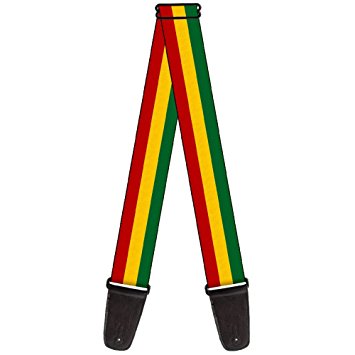 Rasta Stripe Guitar Strap - HalfMoonMusic