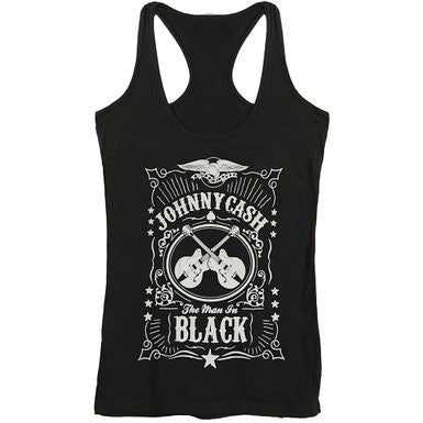 Johnny Cash Man In Black Racer Back Tank Top - HalfMoonMusic