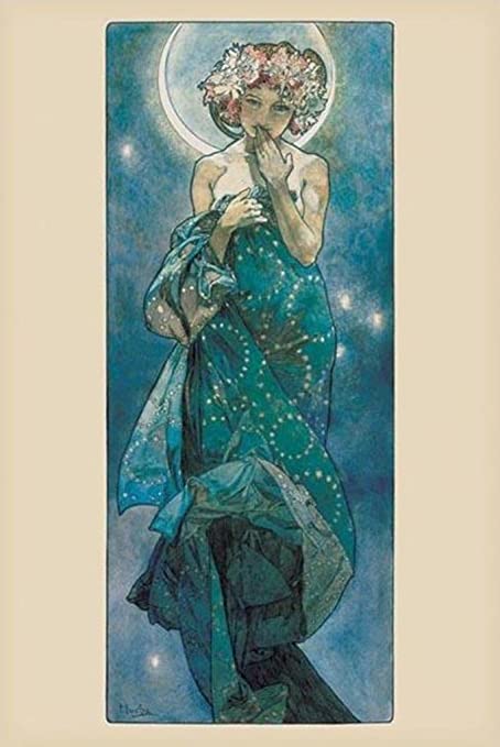 Mucha - Moon Poster - HalfMoonMusic