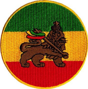 Rasta Lion Circle Patch - HalfMoonMusic