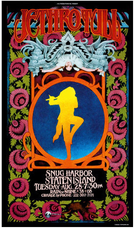 Jethro Tull Art Nouveau Poster - HalfMoonMusic