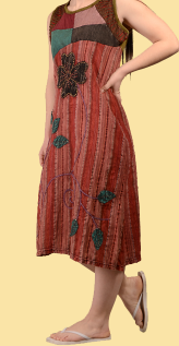 In Bloom Patchwork Stonewashed Dress - HalfMoonMusic