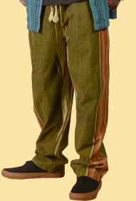 Highway Child Cotton Stripe Mens Pants - HalfMoonMusic