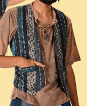 Brushed Gheri Front Pockets Vest - HalfMoonMusic