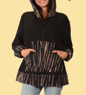 Tie Dye Fleece Zip Up Hoodie - HalfMoonMusic