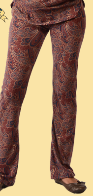 Womens Stretchy Soft Paisley Yoga Pants - HalfMoonMusic