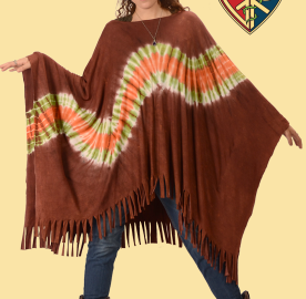 Queen Jane Tie Dye Fringe Poncho Top - HalfMoonMusic