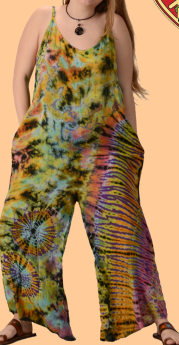 Womens Tie Dye Lady Madonna Viscose Romper - HalfMoonMusic