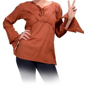 Womens String Summit Cotton Blouse - HalfMoonMusic