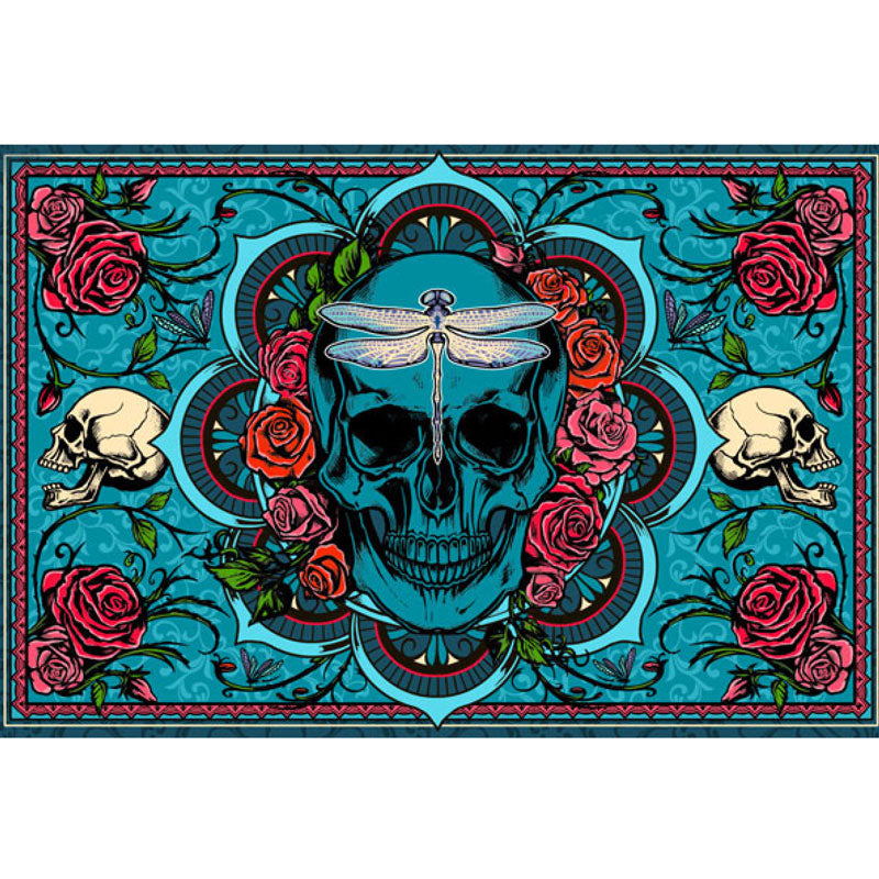Skull and Roses Tapestry 24x36" - HalfMoonMusic