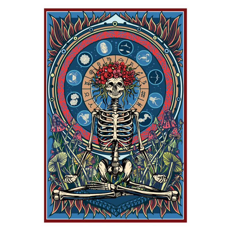 Grateful Dead Skeleton and Roses Tapestry