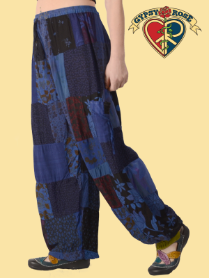 Patchwork Tie-Dye Pants - HalfMoonMusic
