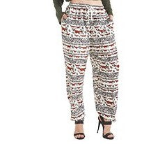 Women's Fox Print Drawstring Harem Pants - HalfMoonMusic