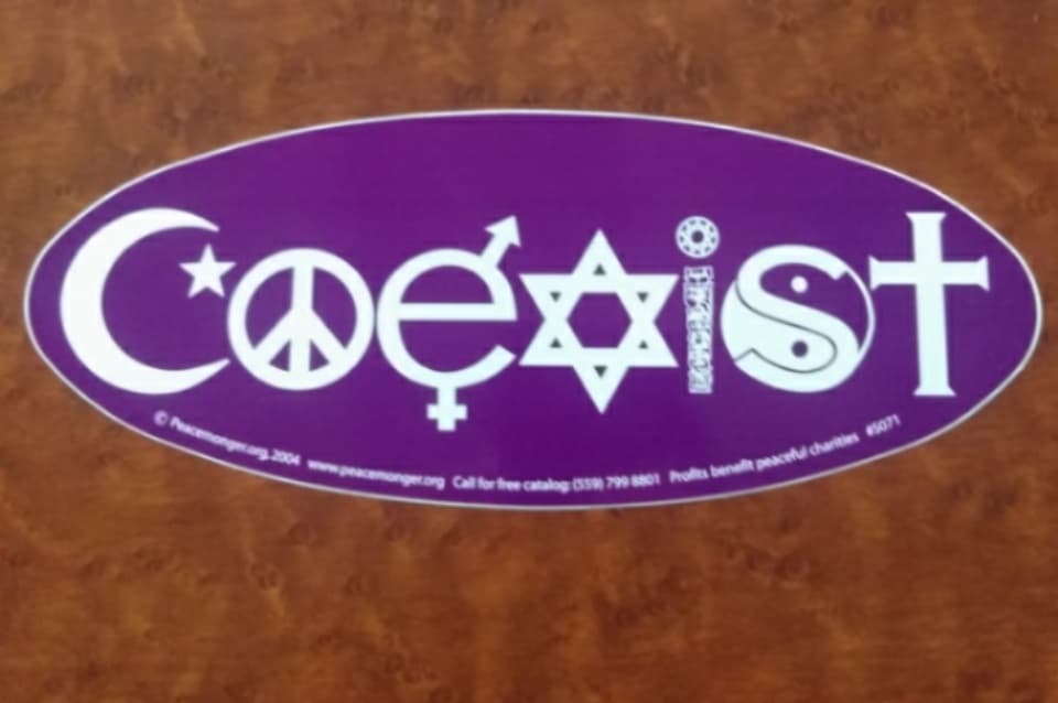 Purple Coexist Sticker - HalfMoonMusic