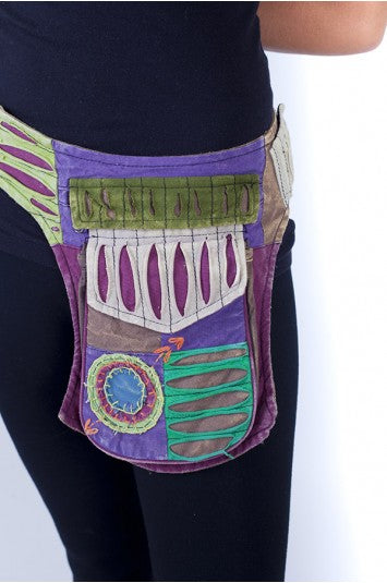 Razor Cut Patchwork Belt Bag - HalfMoonMusic