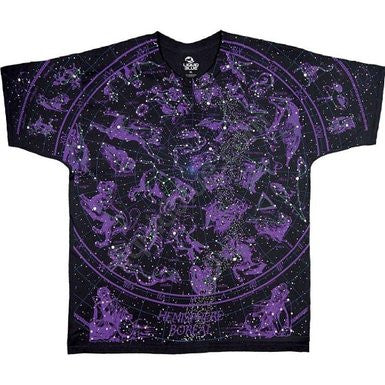 Mens Constellations Black T-shirt - HalfMoonMusic