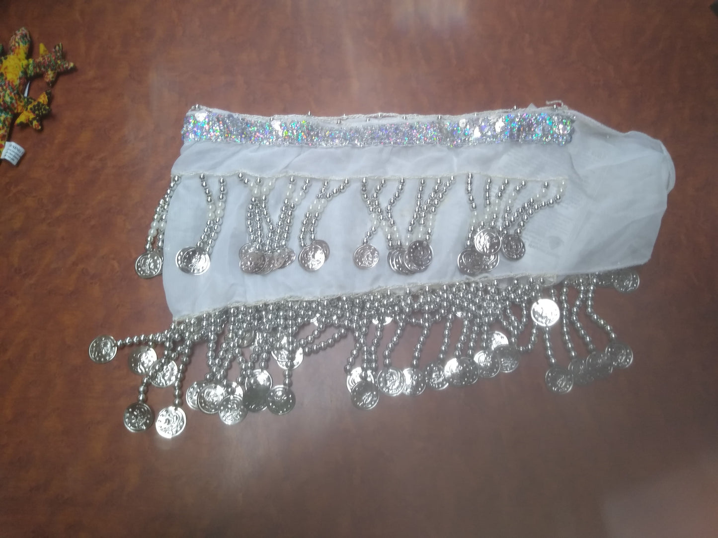 Womens Gypsy Caravan Bead and Coin Hip Scarf - HalfMoonMusic