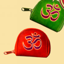 Om Leather Coin Purse - HalfMoonMusic