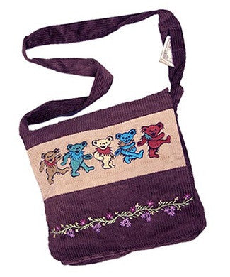 Dancing Bear Corduroy Messanger Bag - HalfMoonMusic