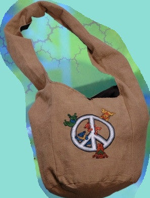 Playful Peace Dancing Bears Hobo Bag - HalfMoonMusic