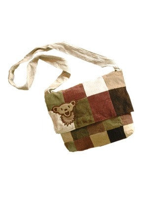 Grateful Dead Bear Corduroy Messanger Bag - HalfMoonMusic