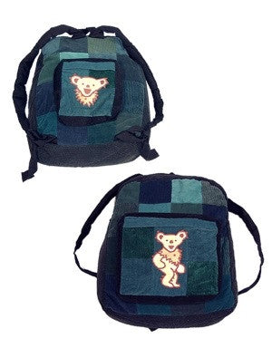 Dancing Bear Corduroy Patchwork Backpack - HalfMoonMusic