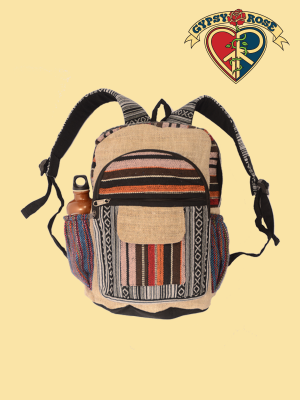 Wanderlust Hemp and Gheri Backpack - HalfMoonMusic